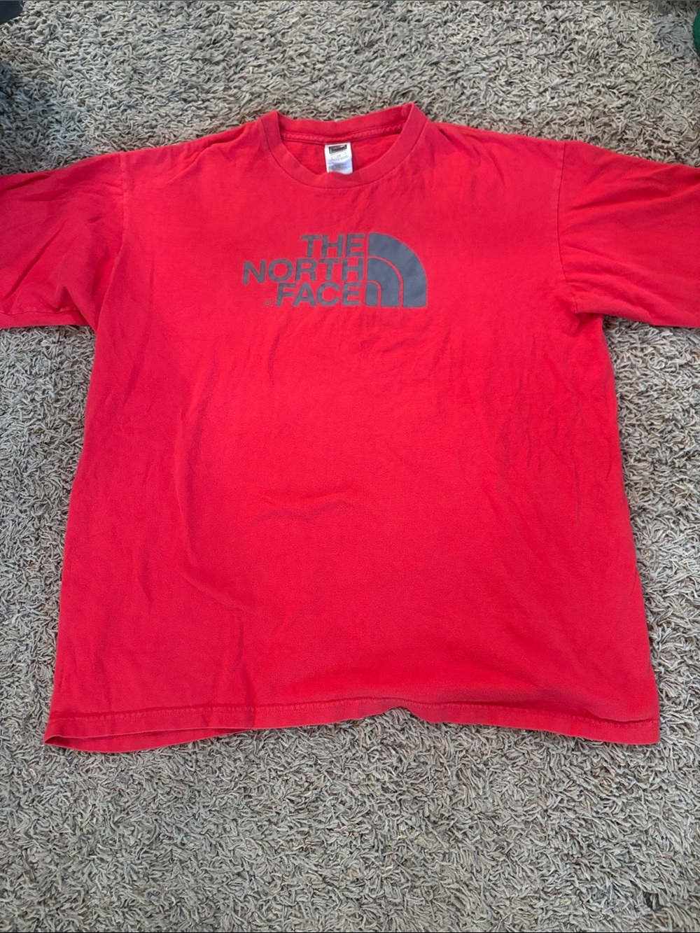 The North Face Red Tee with Gray Logo